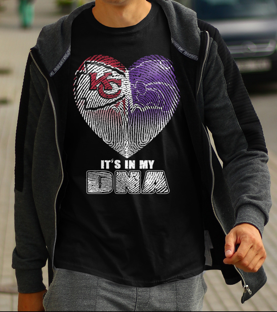It's In My Dna Kc Chiefs K-State Wildcats Heart T-Shirt
