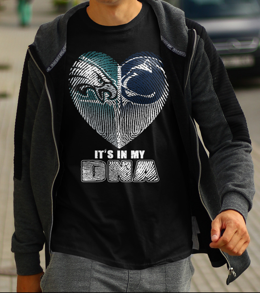 It's In My Dna Eagles Penn State Heart Fingerprint T-Shirt