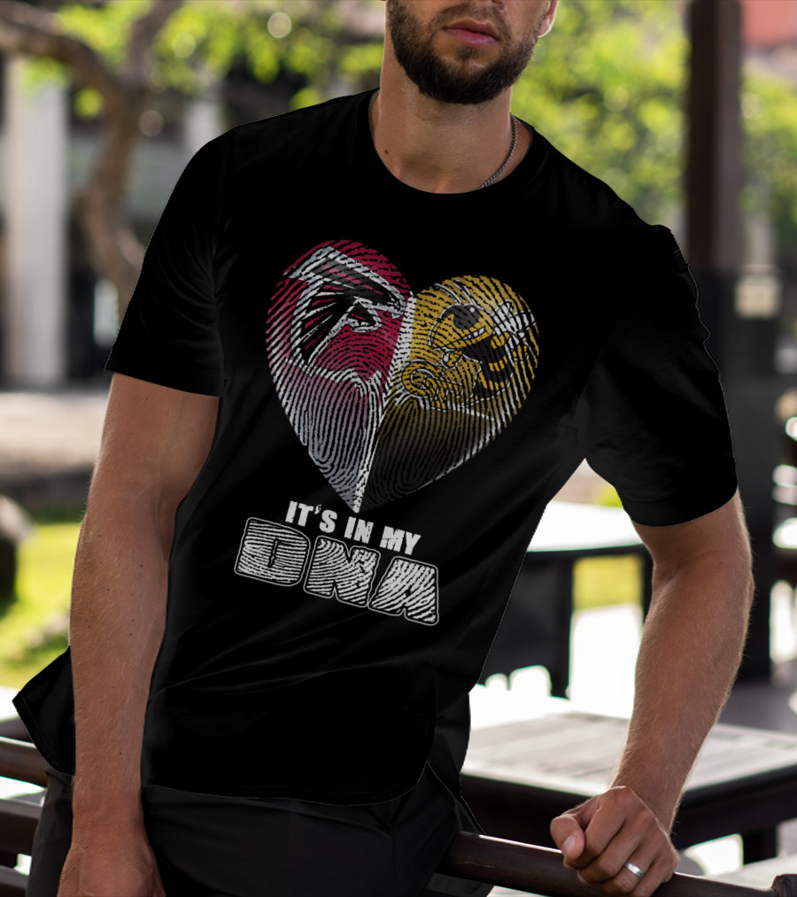 It's In My Dna Falcons Georgia Tech Heart Fingerprint T-Shirt