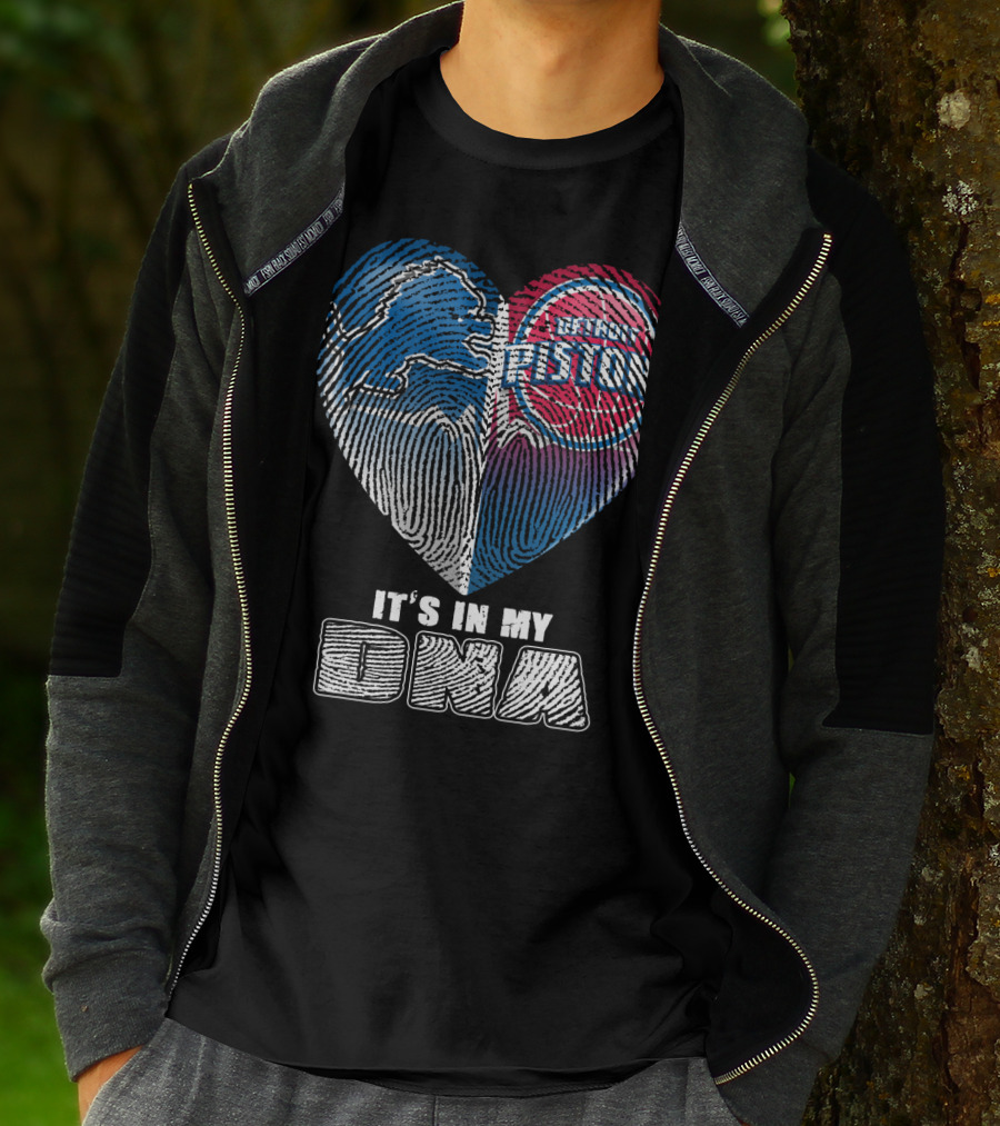 Detroit Pistons Lions Heart It's In My Dna T-Shirt