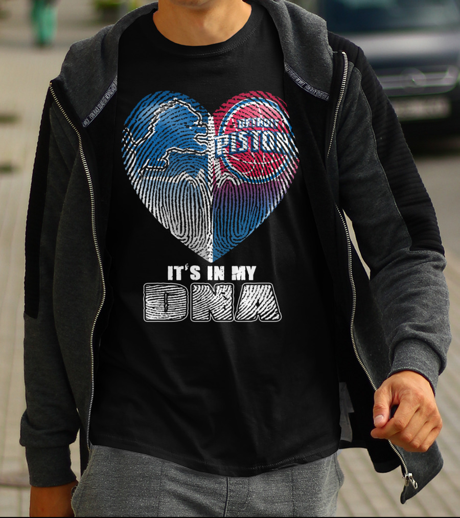 Detroit Pistons Lions Heart It's In My Dna T-Shirt