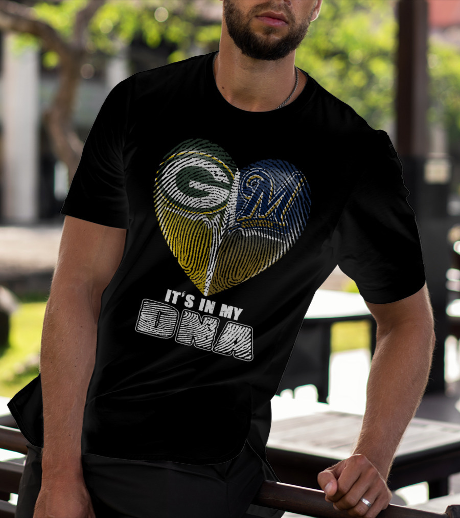 Green Bay Packers Milwaukee Brewers It's In My Dna T-Shirt
