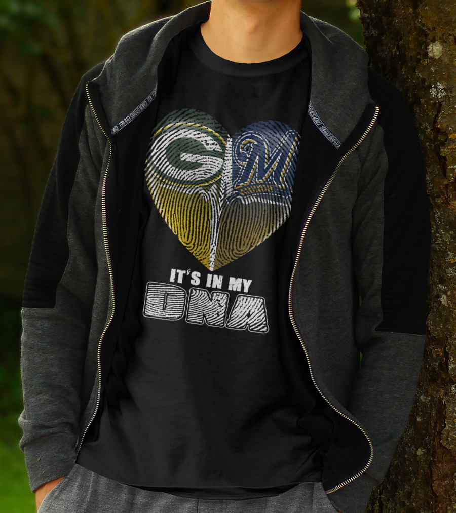 Green Bay Packers Milwaukee Brewers It's In My Dna T-Shirt