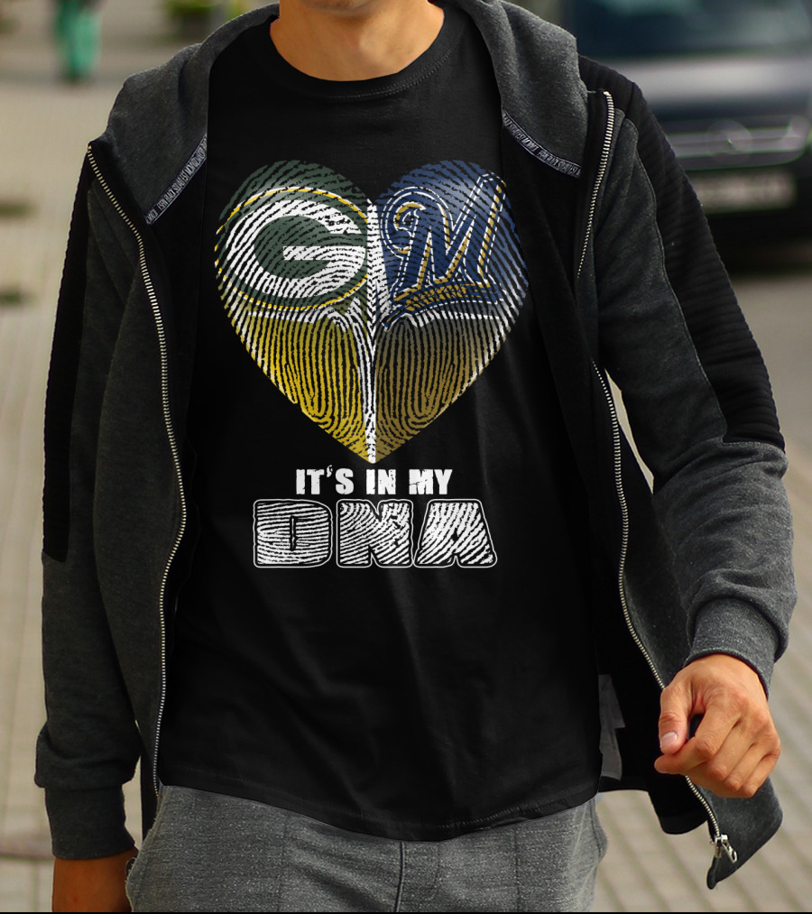 Green Bay Packers Milwaukee Brewers It's In My Dna T-Shirt