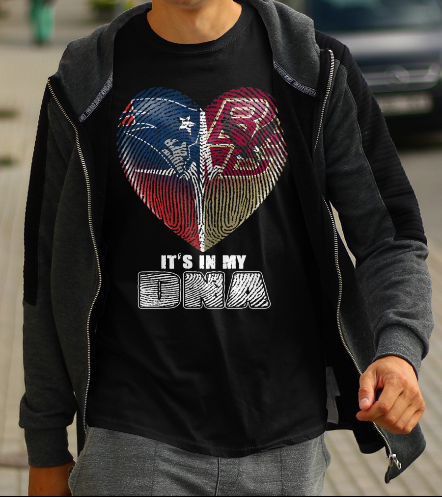 It's In My Dna Patriots Boston College Heart Fingerprint T-Shirt