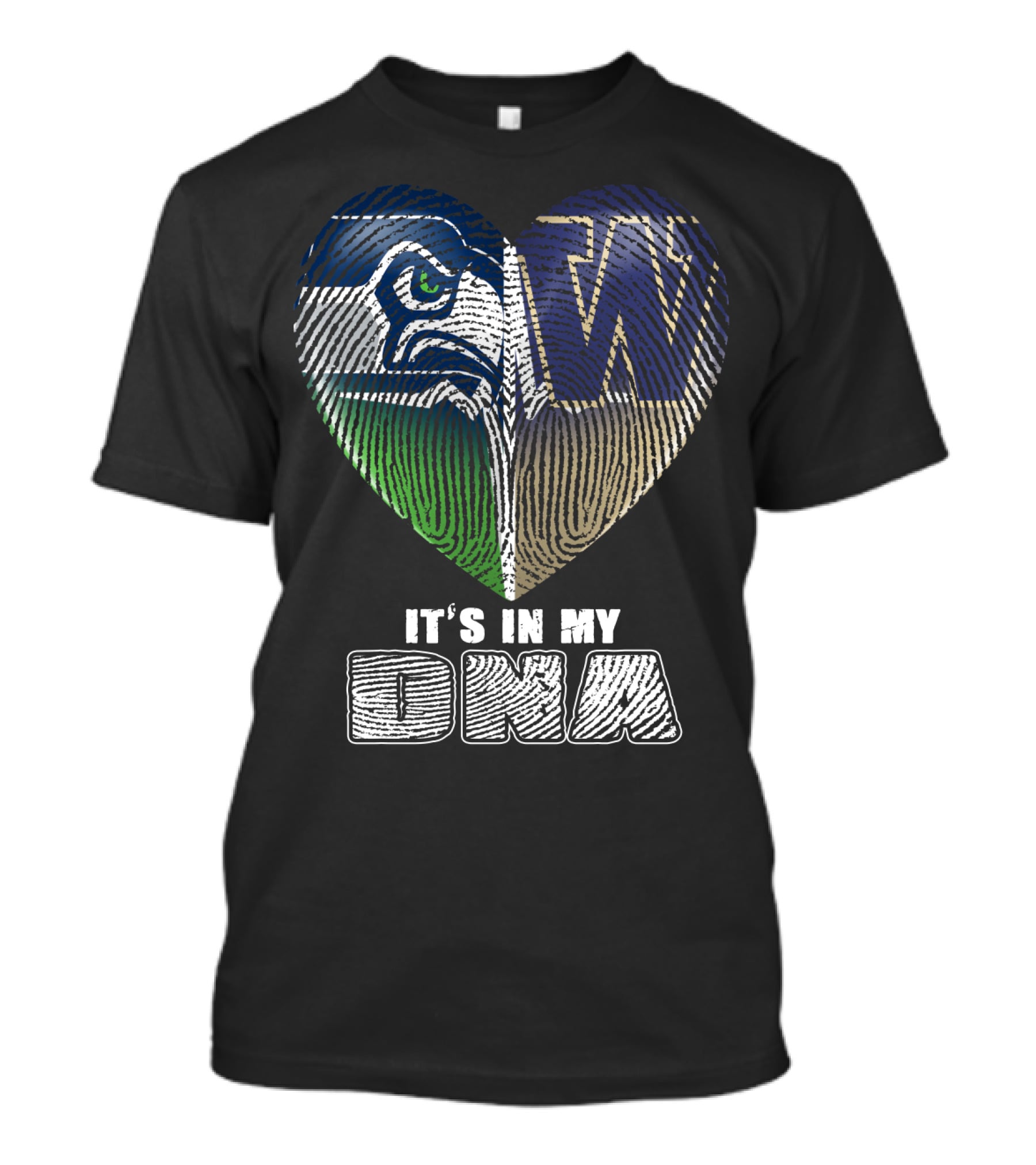 It's In My Dna Seahawks Huskies Heart T-Shirt