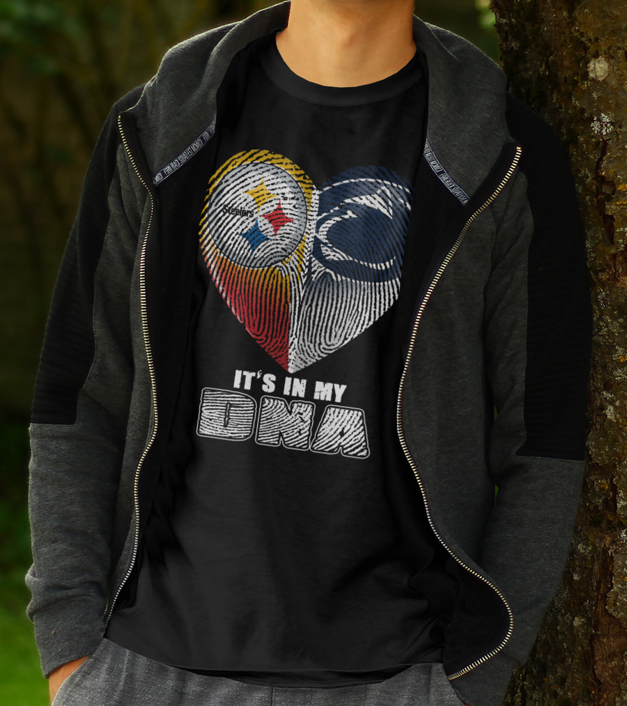It's In My Dna Steelers Penn State Heart Fingerprint T-Shirt