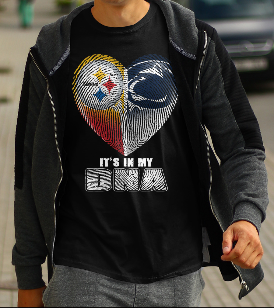 It's In My Dna Steelers Penn State Heart Fingerprint T-Shirt