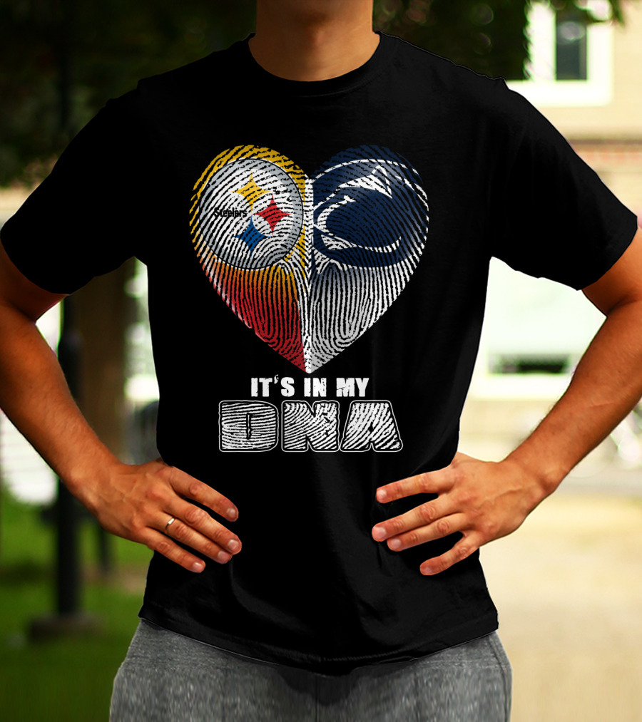 It's In My Dna Steelers Penn State Heart Fingerprint T-Shirt