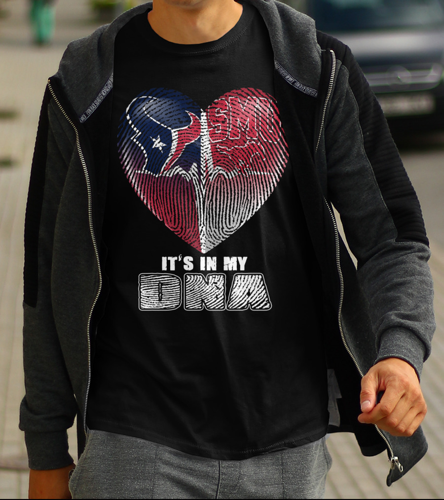 Houston Texans And Smu Heart It's In My Dna T-Shirt