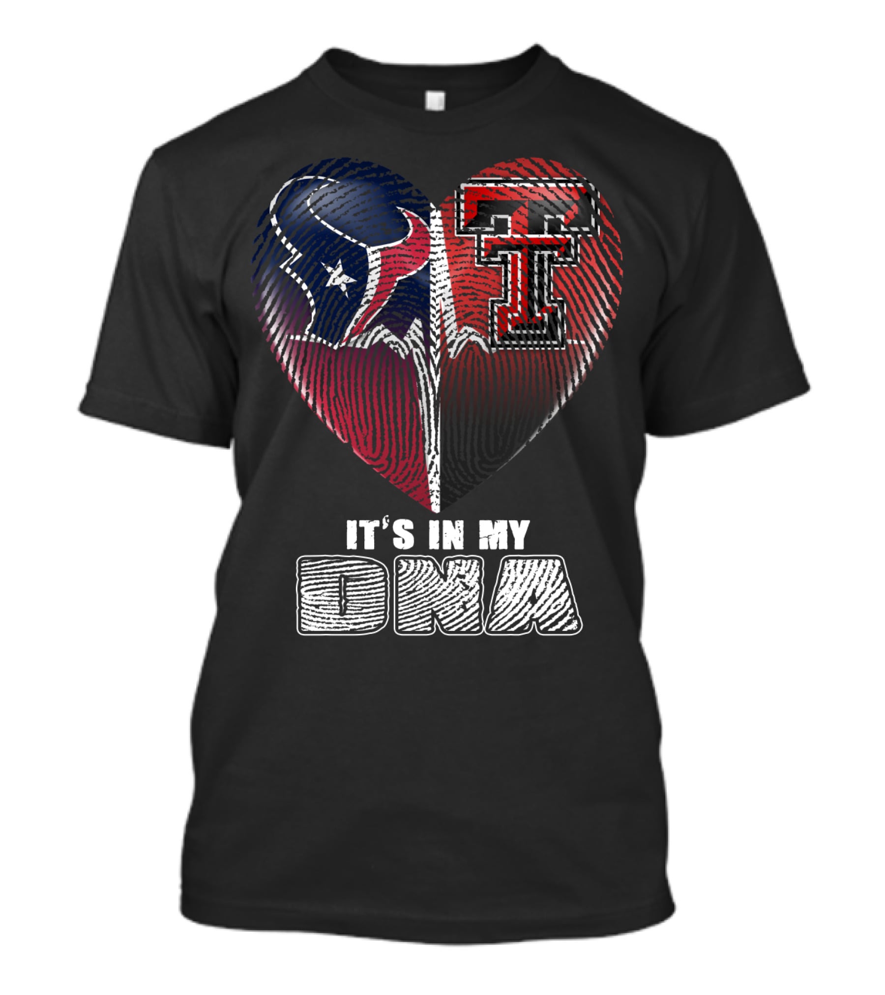 It's In My Dna Texans Texas Tech Heart T-Shirt