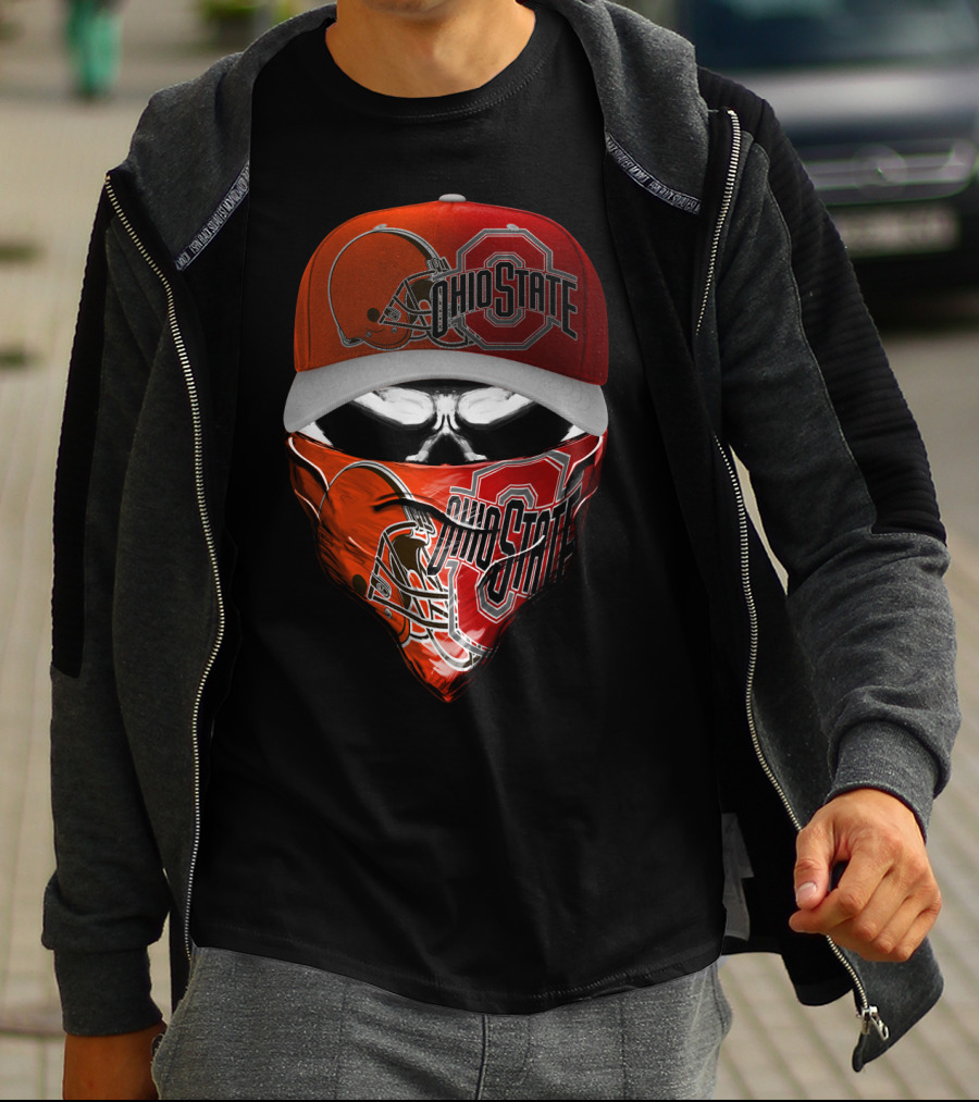 Ohio State Skum 023 Browns Fan Mask Hat T-Shirt