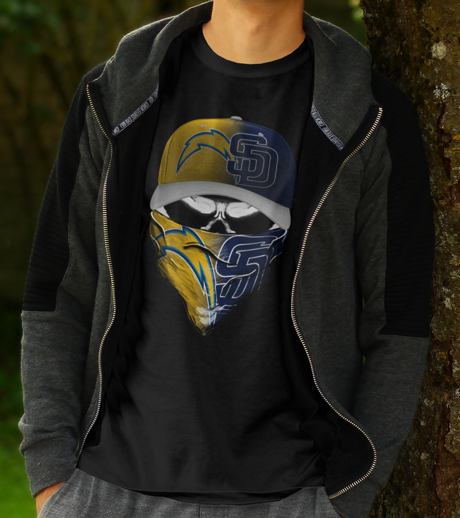 Chargers Padres Skum 033 Cap And Bandana Combo T-Shirt