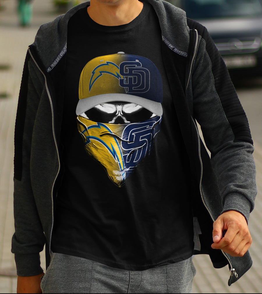 Chargers Padres Skum 033 Cap And Bandana Combo T-Shirt