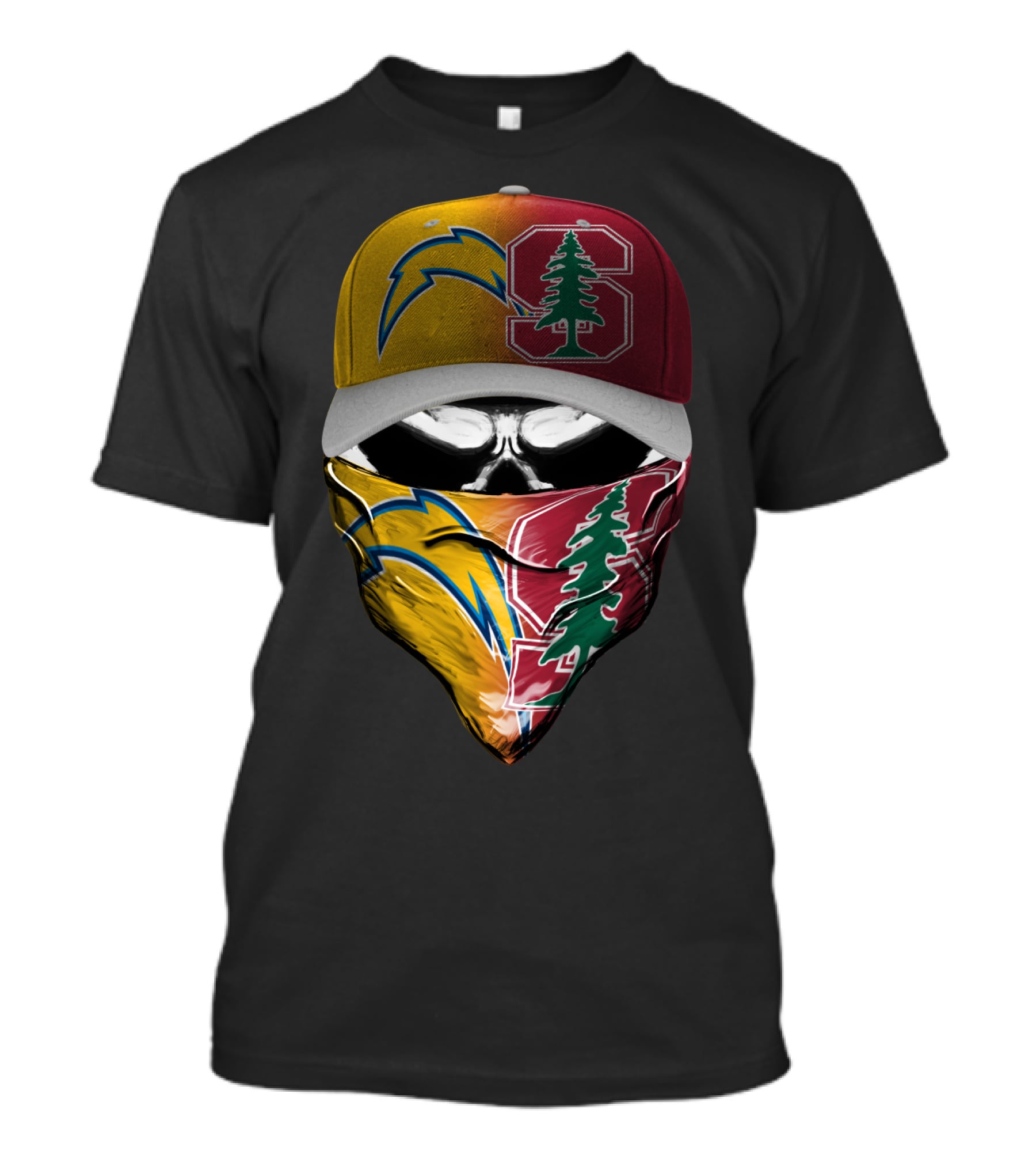 Stanford Tree Chargers Skull Mask T-Shirt