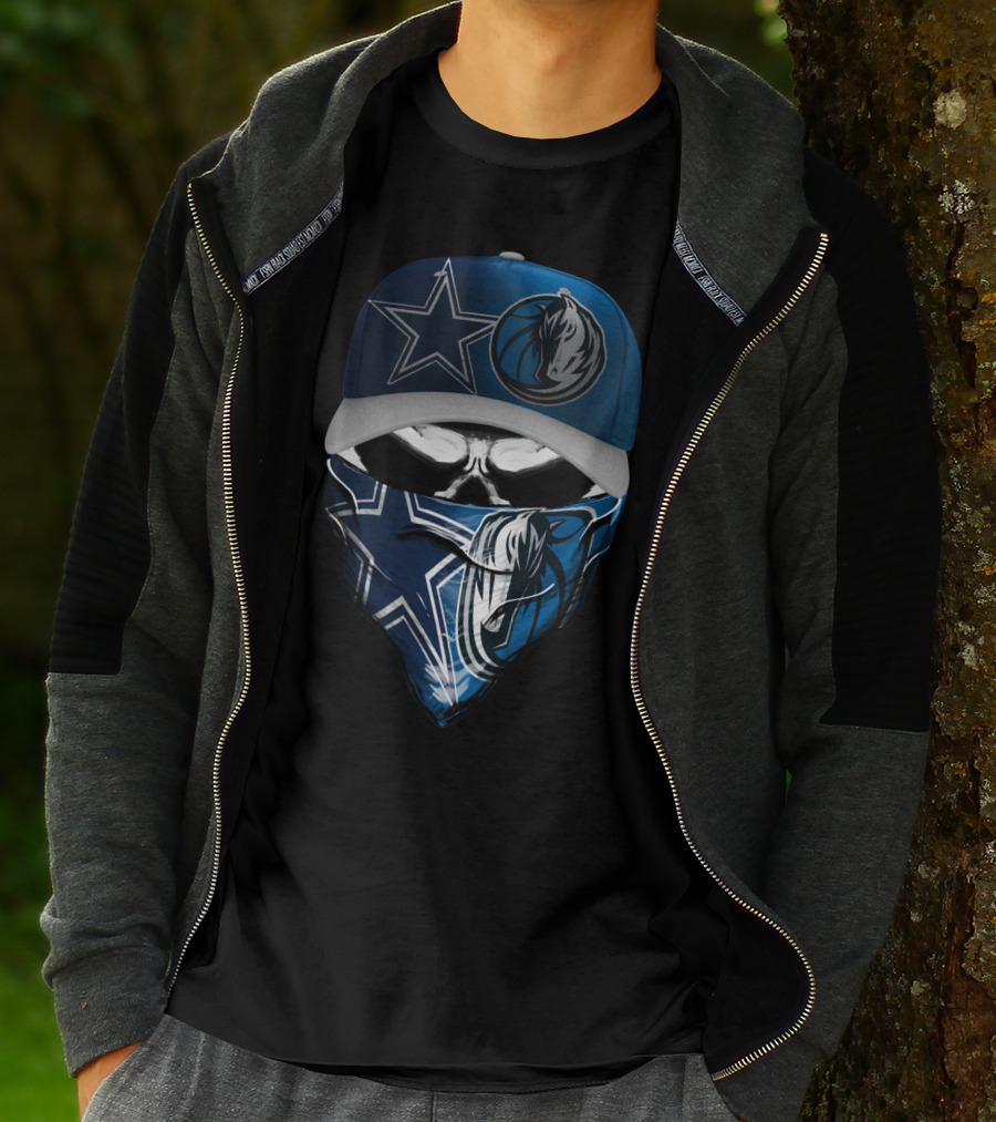 Dallas Cowboys Mavericks Skull Mask Fusion T-Shirt