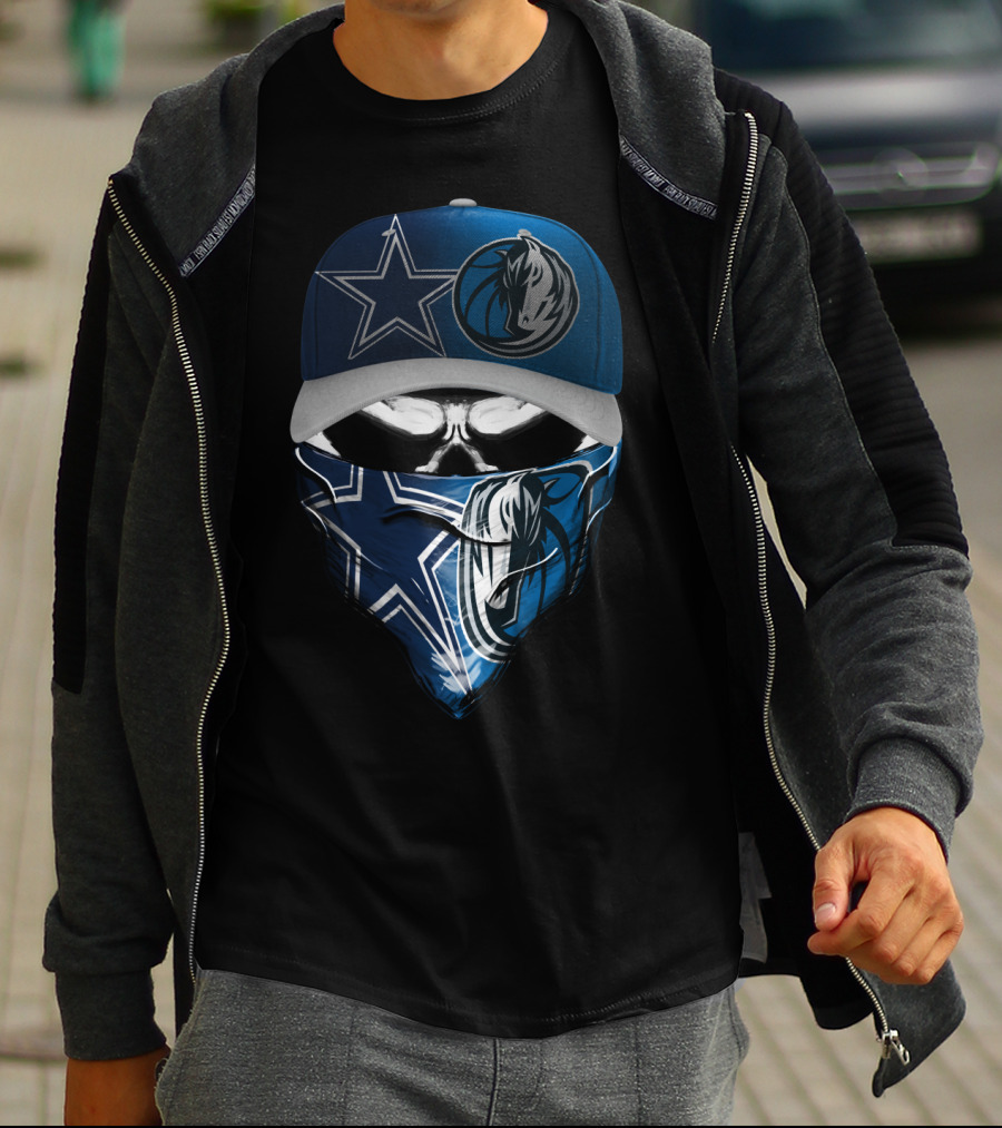 Dallas Cowboys Mavericks Skull Mask Fusion T-Shirt