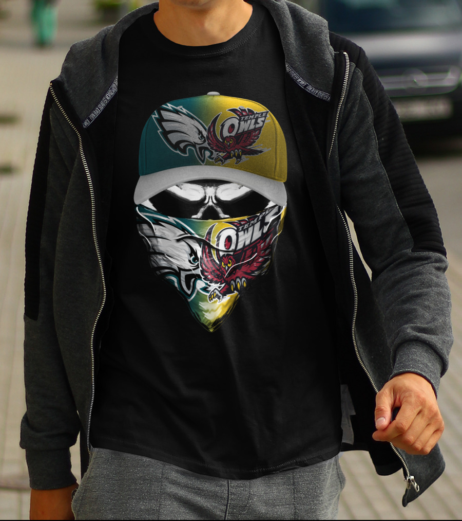 Eagles Temple Owls Skull Mask Fan Gear T-Shirt