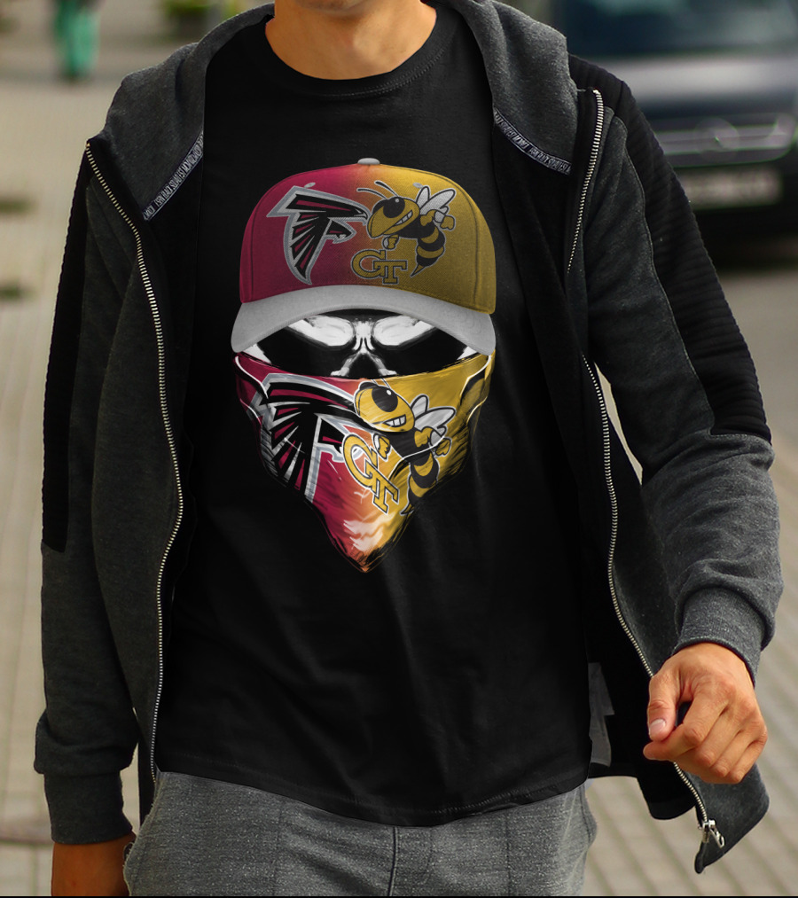 Falcons Gt Skull Mask Cap Football Crossover T-Shirt