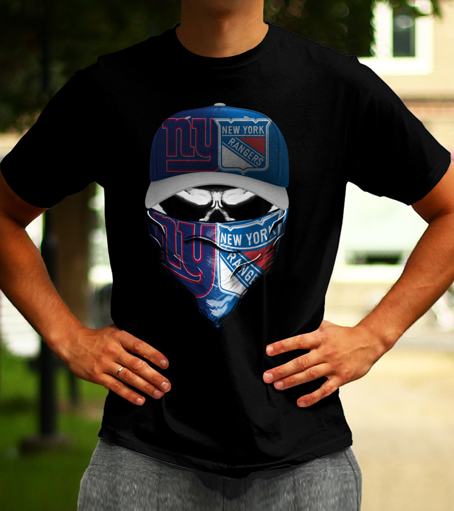 Ny Giants Rangers Skull Bandana Skum 065 T-Shirt