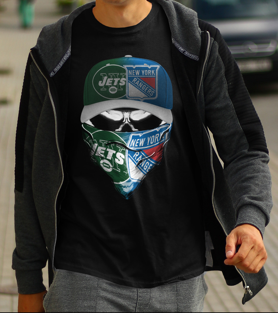 Ny Jets Rangers Skull Mask 070 T-Shirt