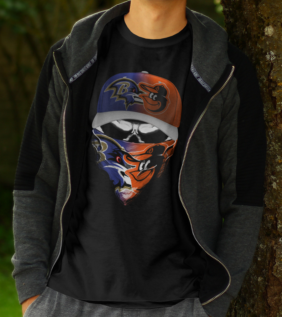 Ravens Orioles Crossover Mask And Cap T-Shirt