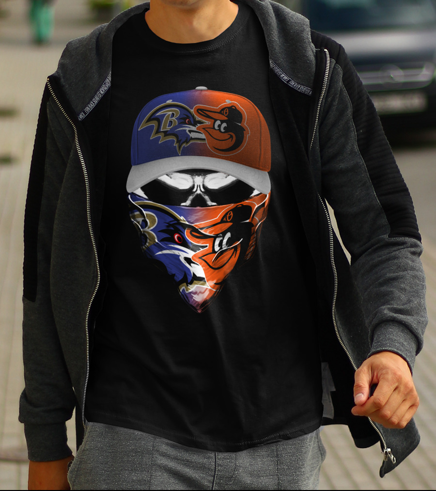 Ravens Orioles Crossover Mask And Cap T-Shirt