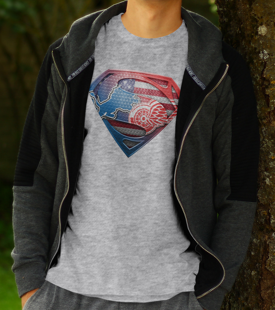 Superman Detroit Red Wings Logo Shield 074 T-Shirt