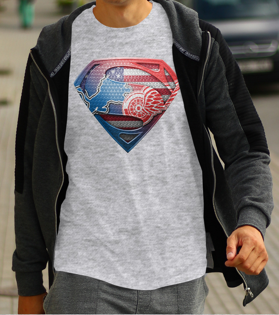 Superman Detroit Red Wings Logo Shield 074 T-Shirt