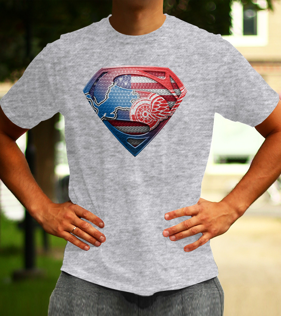Superman Detroit Red Wings Logo Shield 074 T-Shirt