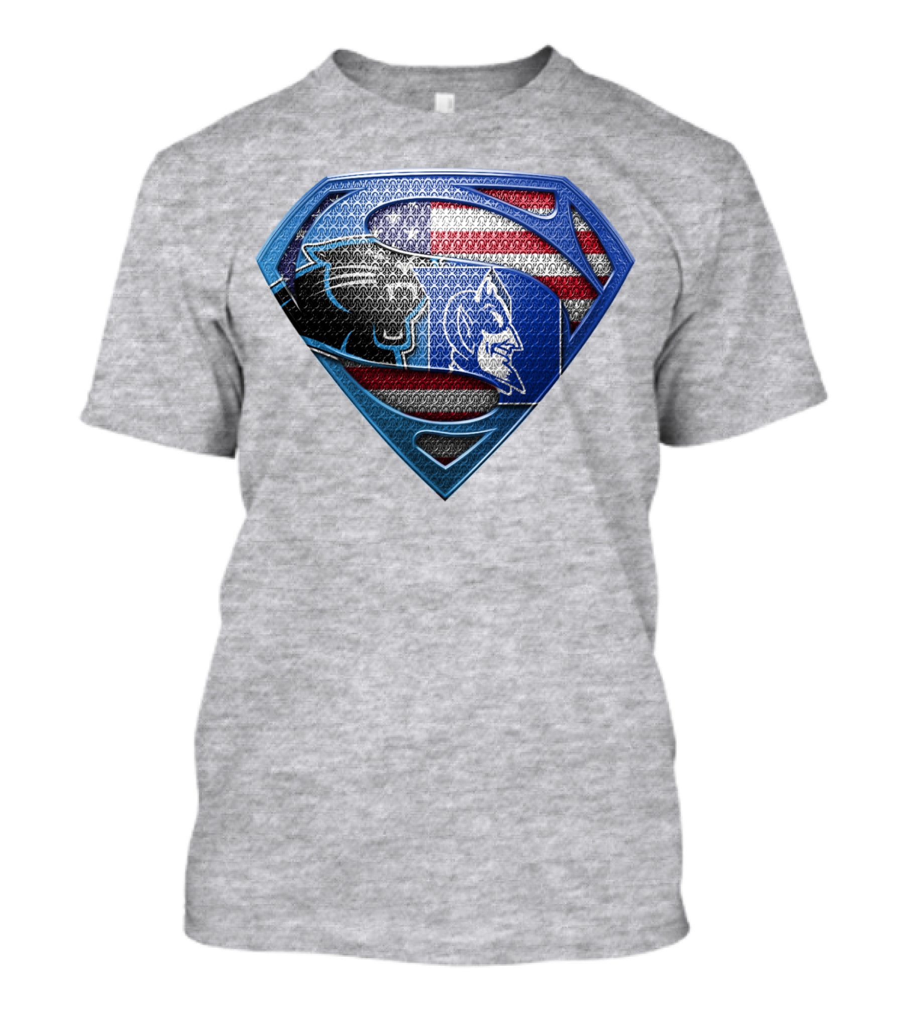 Super Carolina Panthers Duke Blue Devils American Flag T-Shirt