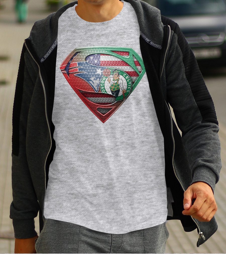 Superman Boston Celtics American Flag T-Shirt
