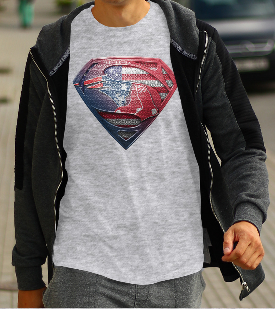 Superman Red Sox American Flag Tribute T-Shirt