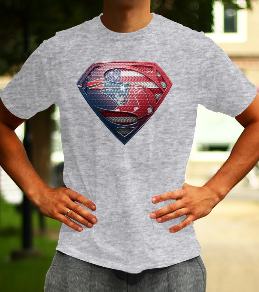 Superman Red Sox American Flag Tribute T-Shirt