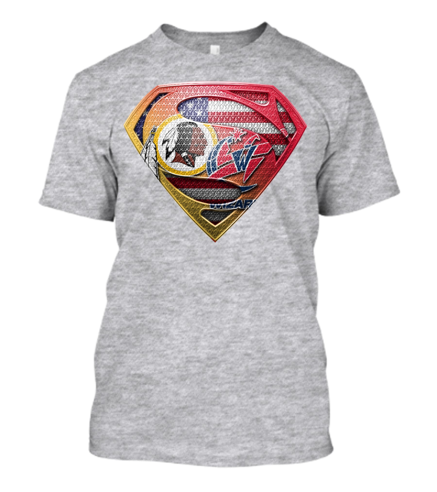 Superman Washington Redskins Wizards Nfl Nba Mix Superhero T-Shirt