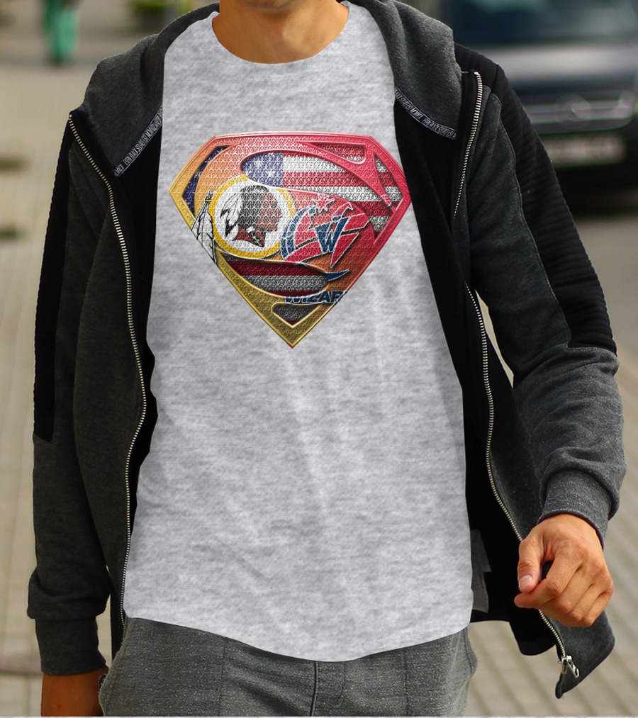 Superman Washington Redskins Wizards Nfl Nba Mix Superhero T-Shirt