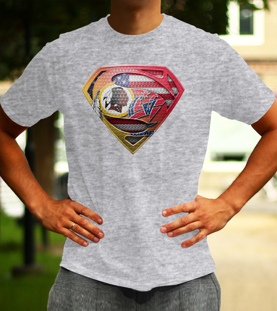 Superman Washington Redskins Wizards Nfl Nba Mix Superhero T-Shirt