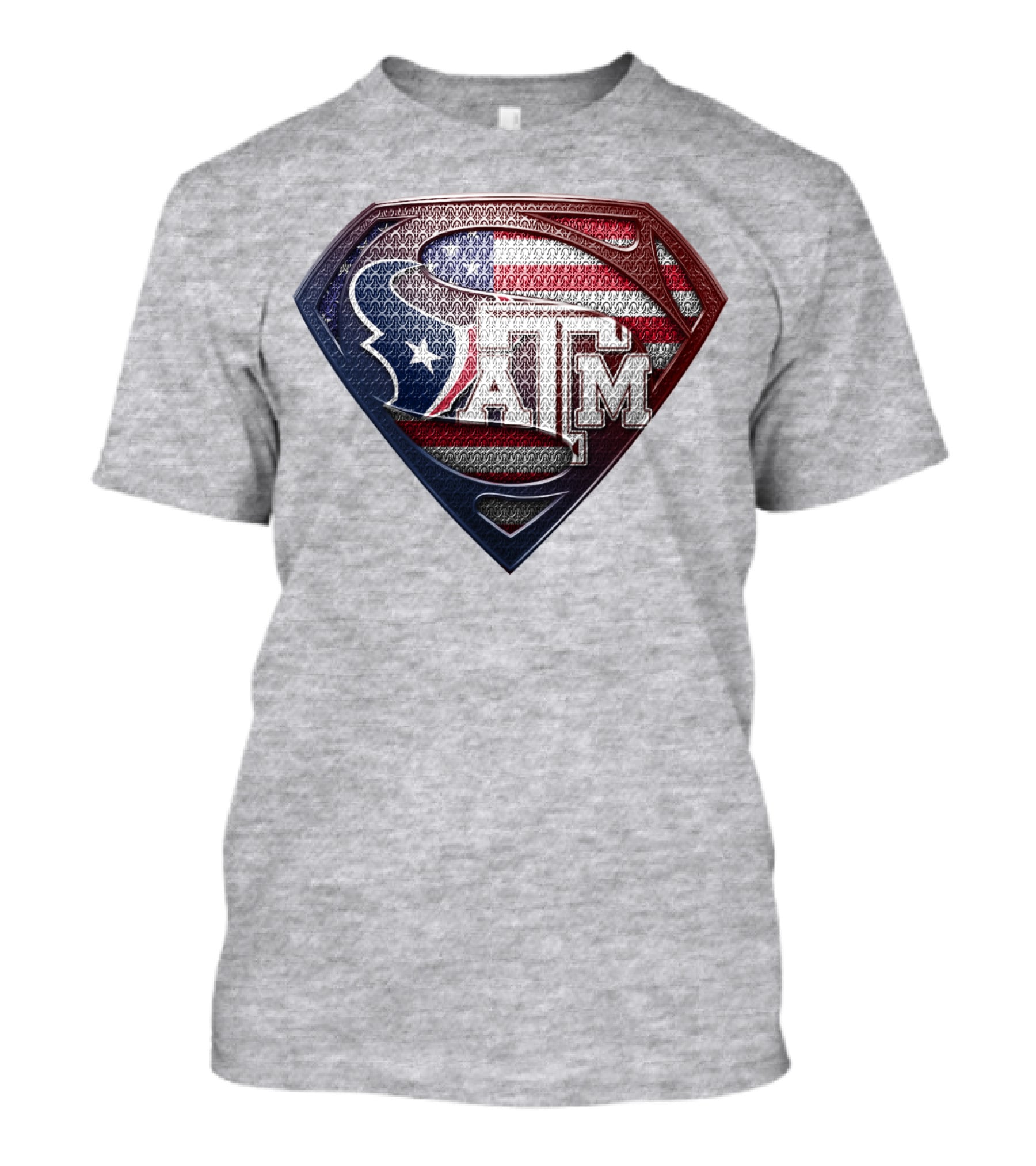 Superman Shield American Flag Texas A&M T-Shirt