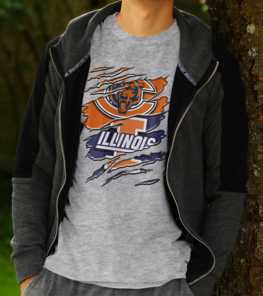 Chicago Bears Illinois Fighting Illini Mashup Rah T-Shirt