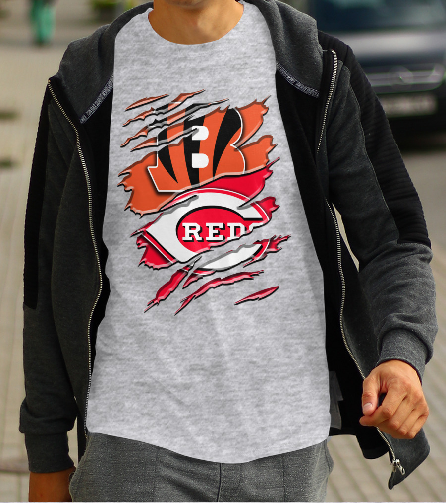 Bengals Reds Ripped Claw T-Shirt