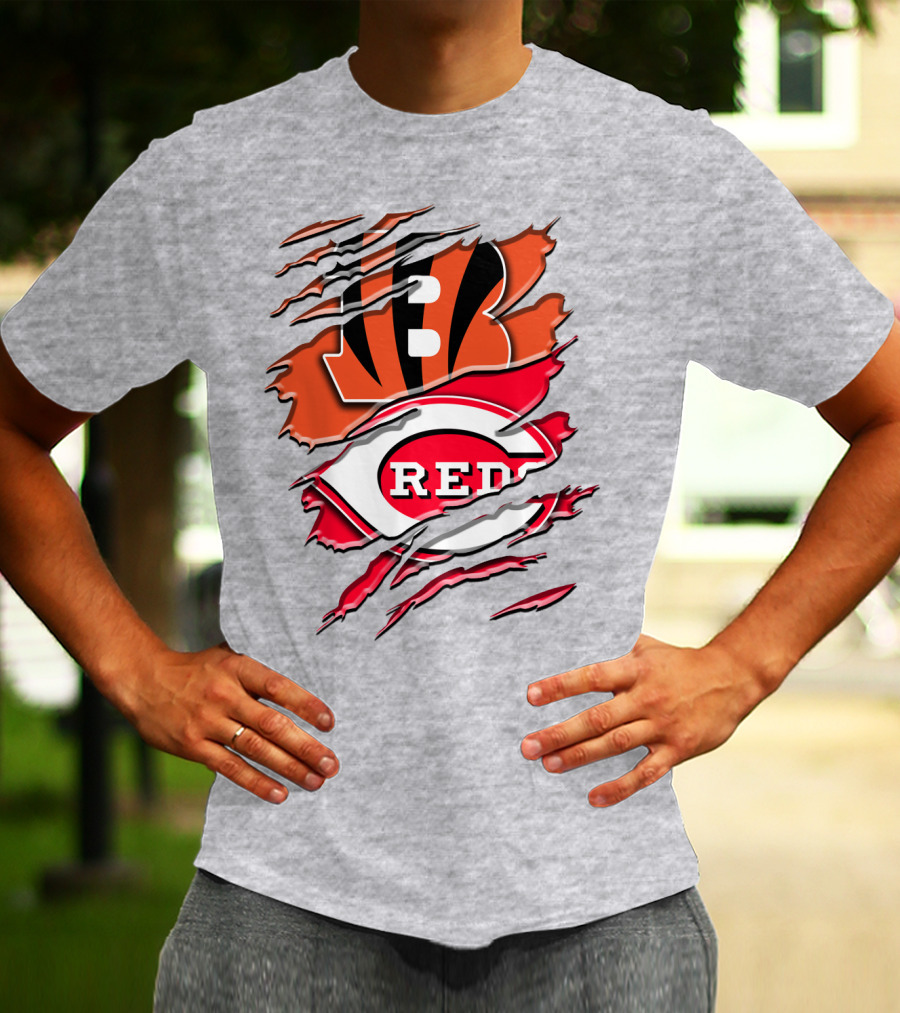 Bengals Reds Ripped Claw T-Shirt