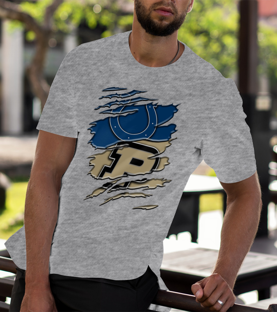 Indianapolis Colts Purdue Boilermakers Logo Mashup T-Shirt