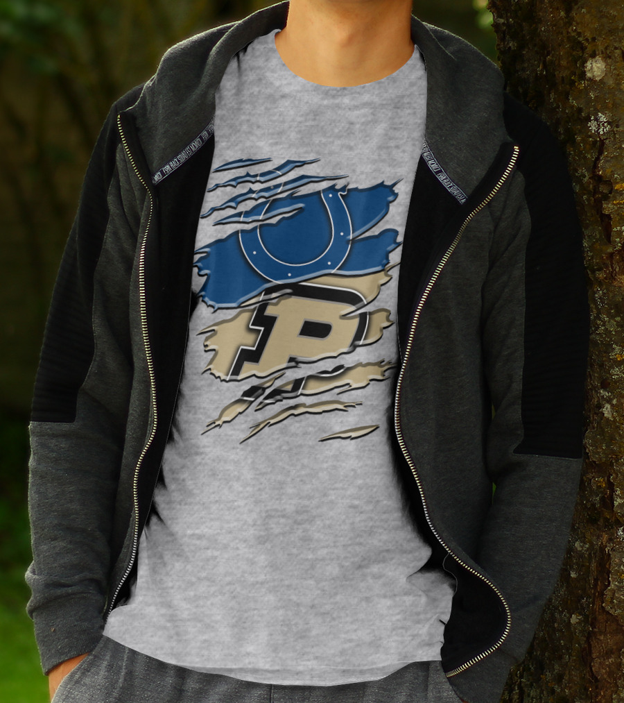 Indianapolis Colts Purdue Boilermakers Logo Mashup T-Shirt