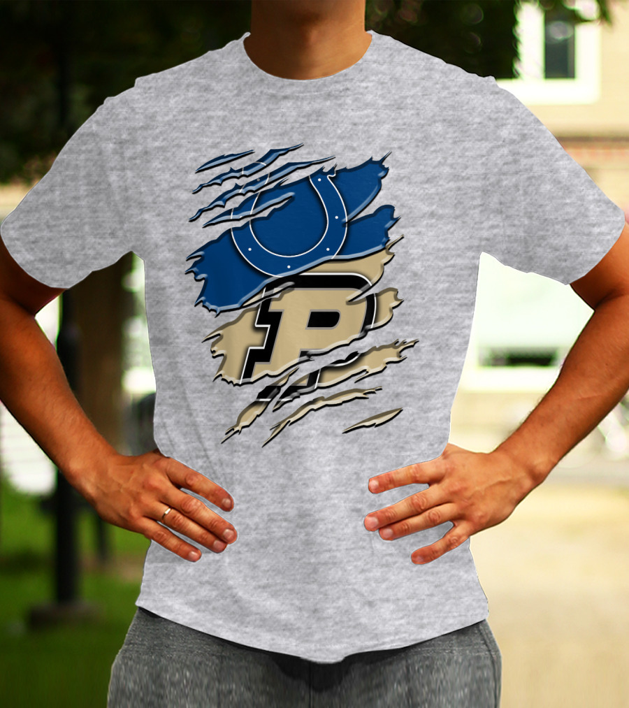 Indianapolis Colts Purdue Boilermakers Logo Mashup T-Shirt