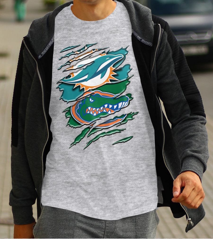 Rah Miami Dolphins Florida Gators Rip T-Shirt