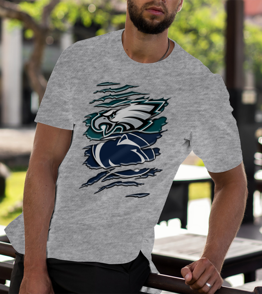 Philadelphia Eagles Penn State Nittany Lions Layered Claw Marks T-Shirt