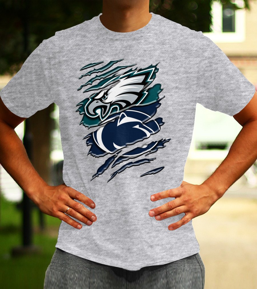 Philadelphia Eagles Penn State Nittany Lions Layered Claw Marks T-Shirt