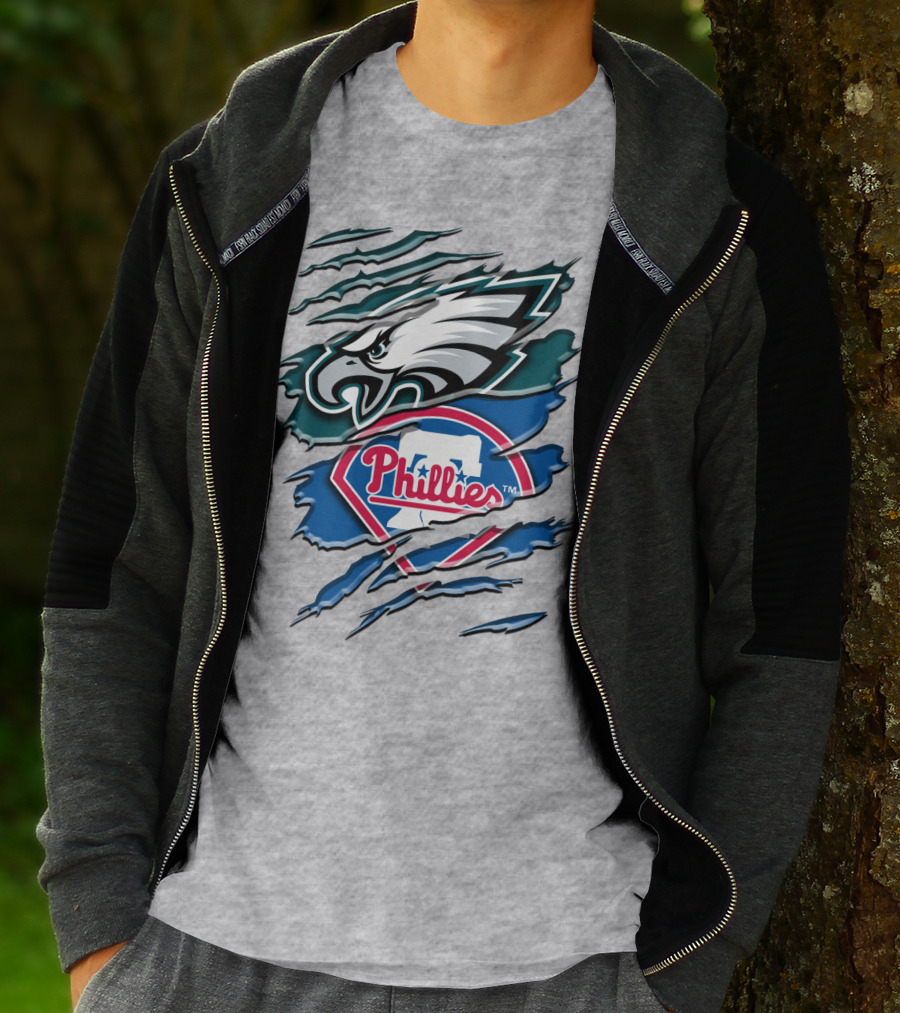 Philadelphia Eagles Phillies Logo Mashup T-Shirt