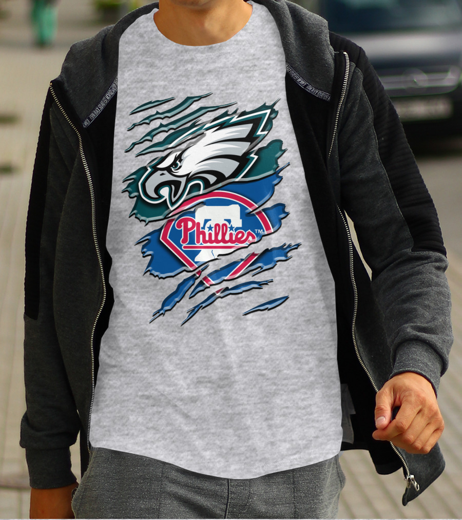 Philadelphia Eagles Phillies Logo Mashup T-Shirt