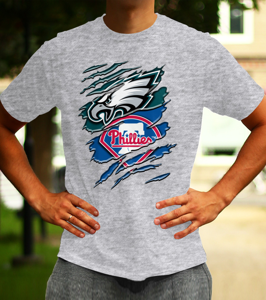 Philadelphia Eagles Phillies Logo Mashup T-Shirt